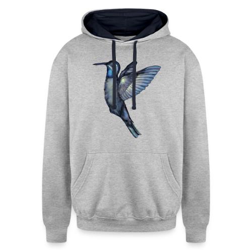 Hummingbird in flight - Unisex Contrast Hoodie