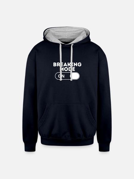 Breaking Mode - Unisex Contrast Hoodie - navy/heather gray