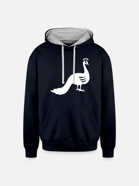 Peacock - Unisex Contrast Hoodie - navy/heather gray