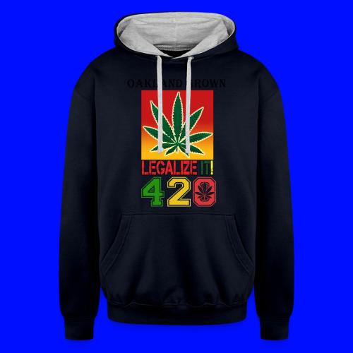Screaming 420 Oakland Grown Weed Marijuana Design - Unisex Contrast Hoodie