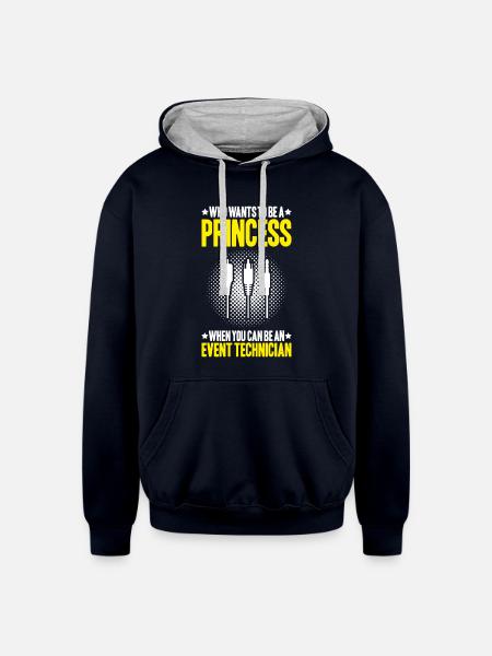 Event Technician Event Technology - Unisex Contrast Hoodie - navy/heather gray