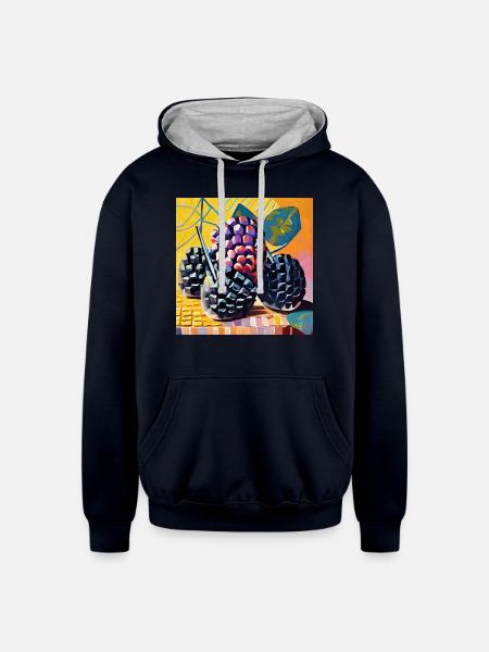 So fruity - Unisex Contrast Hoodie - navy/heather gray