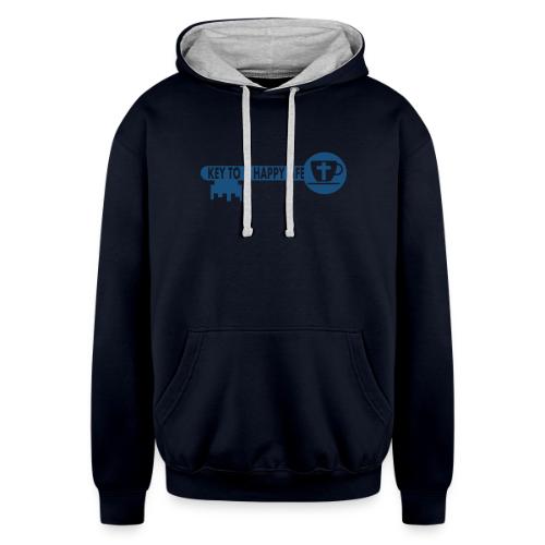 Jesus and Coffee the key to a happy life - Unisex Contrast Hoodie