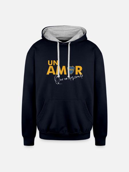 Club Atletico Boca Juniors El mejor Papa - Unisex Contrast Hoodie - navy/heather gray