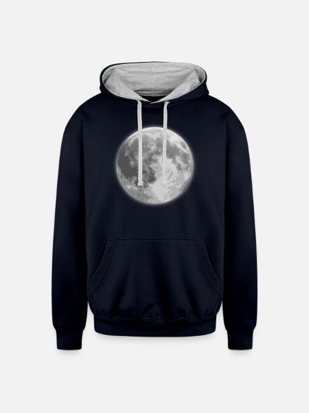 Lune - Molleton à capuche contrasté Unisexe - navy/gris chiné