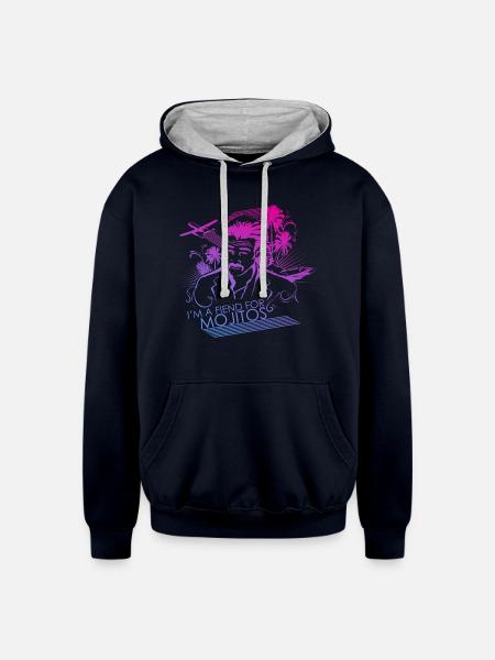 I'm a Fiend for Mojitos - Unisex Contrast Hoodie - navy/heather gray