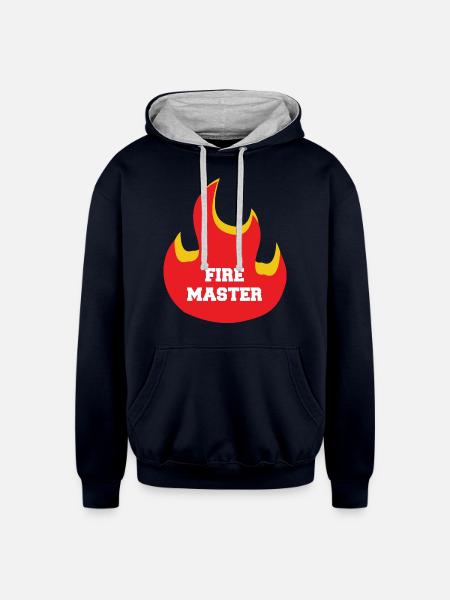 Fire Master - Unisex Contrast Hoodie - navy/heather gray