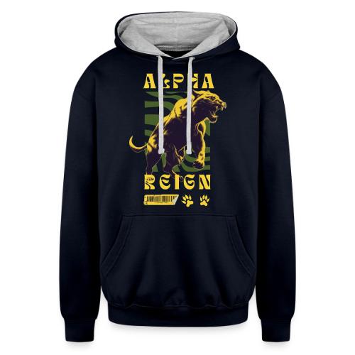 Unleash The Inner Alpha: Fierce Animal Print - Unisex Contrast Hoodie