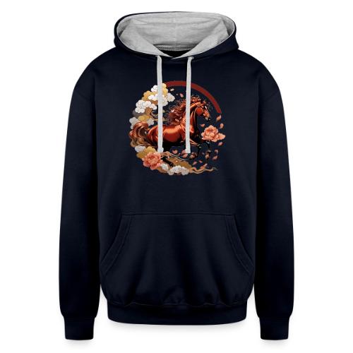 Year of the Horse T Shirt, Lunar New Year Gift - Unisex Contrast Hoodie
