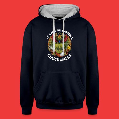 I'm A Mindful Wanderer (white text for dark items) - Unisex Contrast Hoodie