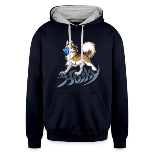Masky Husky (mask / masked) - Unisex Contrast Hoodie