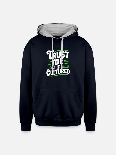 Trust Me I’m Cultured Microbiologist - Unisex Contrast Hoodie - navy/heather gray