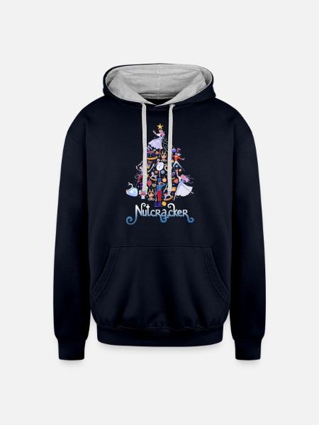 Nutcracker - Unisex Contrast Hoodie - navy/heather gray