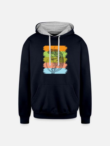 Chameleon - Unisex Contrast Hoodie - navy/heather gray