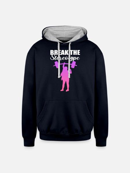 Weightlifting Weightlifter - Unisex Contrast Hoodie - navy/heather gray