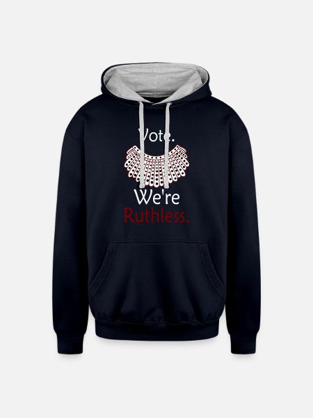Vote We're Ruthless - Unisex Contrast Hoodie - navy/heather gray