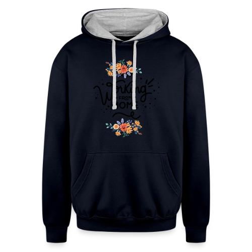 working from home - Unisex Contrast Hoodie