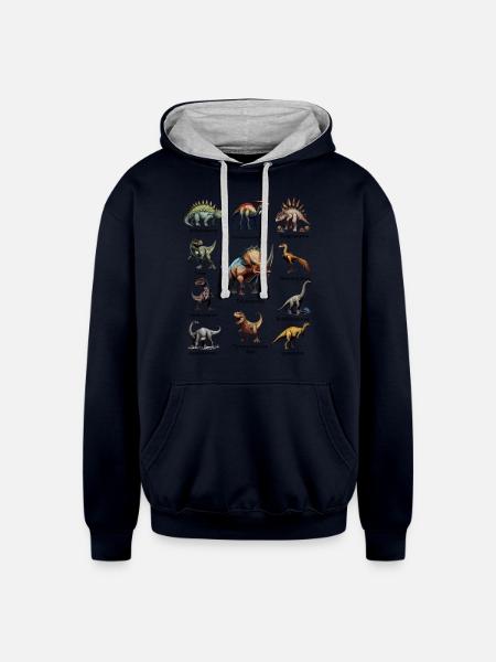 Prehistoric Ancient - Unisex Contrast Hoodie - navy/heather gray