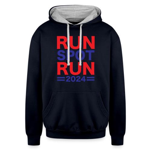 Run Spot Run 2024 T-Shirt run, spot, t-shirt, funn - Unisex Contrast Hoodie