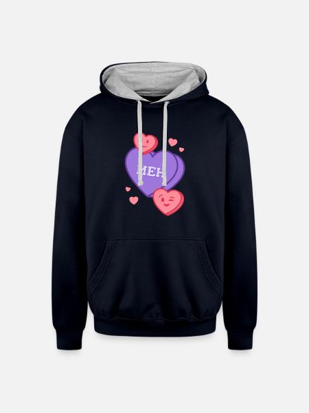 Meh Teeshirt - Unisex Contrast Hoodie - navy/heather gray