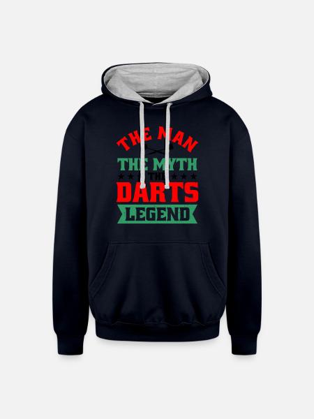 Darts Dart Player - Unisex Contrast Hoodie - navy/heather gray