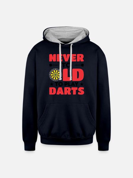 Darts Dart Player - Unisex Contrast Hoodie - navy/heather gray