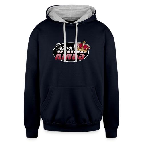 Passport Kings logo for dark shirts - Unisex Contrast Hoodie