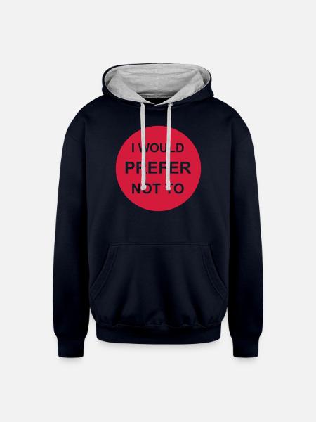 I prefer not to - Unisex Contrast Hoodie - navy/heather gray