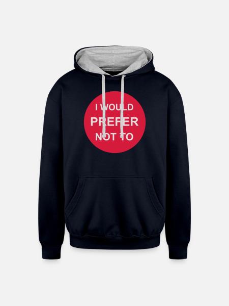 I prefer not to - Unisex Contrast Hoodie - navy/heather gray