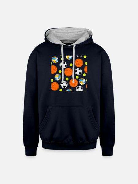 All sports Fan - Unisex Contrast Hoodie - navy/heather gray