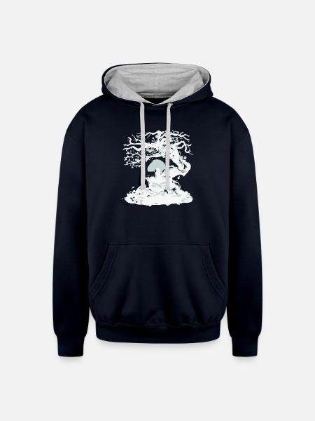 The mentor - Unisex Contrast Hoodie - navy/heather gray