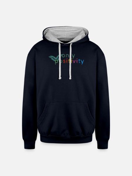Only Positivity - Unisex Contrast Hoodie - navy/heather gray