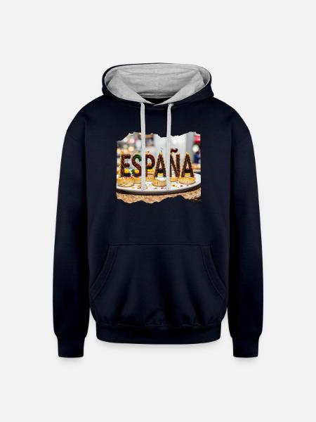 ESPAÑA 24 25 - Unisex Contrast Hoodie - navy/heather gray