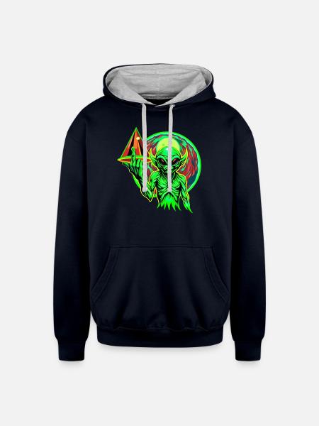 IlluminET171 - Unisex Contrast Hoodie - navy/heather gray