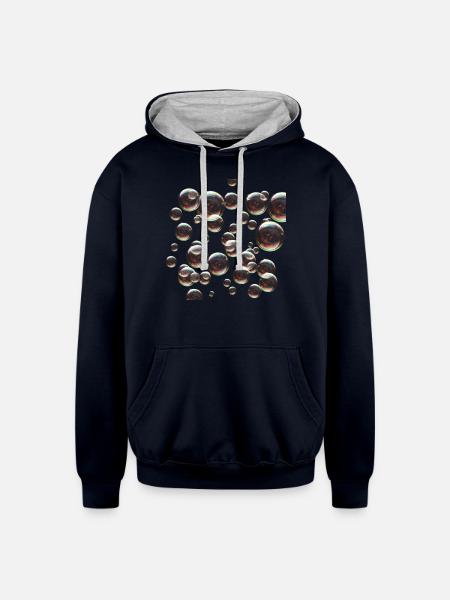 bubbles - Unisex Contrast Hoodie - navy/heather gray