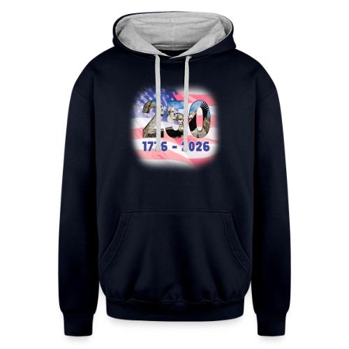1776 - 2026 | 250 Years USA - Unisex Contrast Hoodie