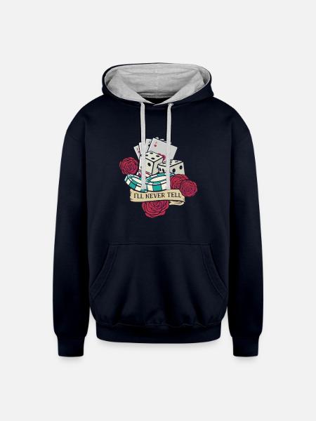 CASINO - Unisex Contrast Hoodie - navy/heather gray