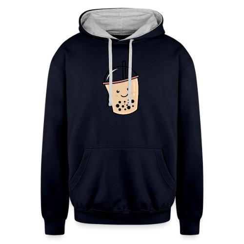 Kawaii Bubble Tea - Unisex Contrast Hoodie