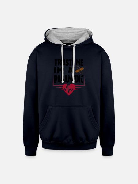 Paramedic - Unisex Contrast Hoodie - navy/heather gray