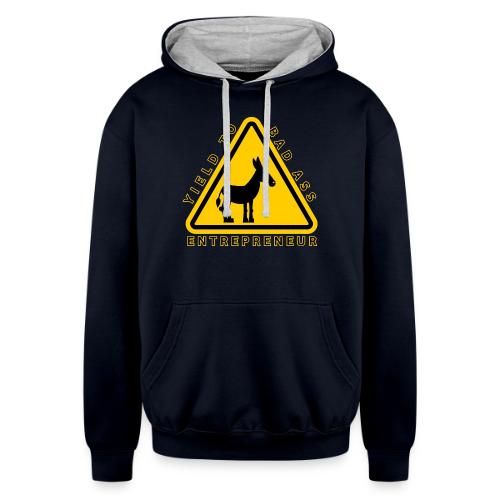 Yield to Bad Ass Entrepreneur - Unisex Contrast Hoodie