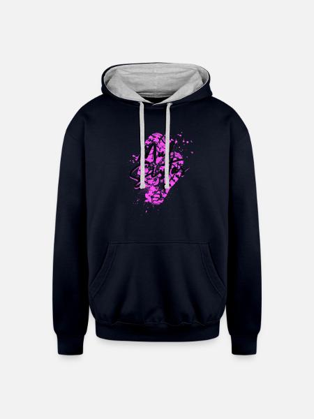 Mud Sistas - sisters - Unisex Contrast Hoodie - navy/heather gray