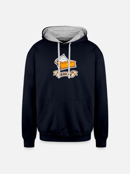 Pumpkin Pie Team Pie - Unisex Contrast Hoodie - navy/heather gray