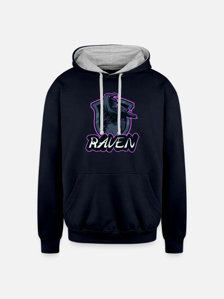 RAVEN - Unisex Contrast Hoodie - navy/heather gray