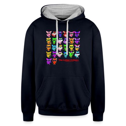 The Letter Critters Uppercase and Lowercase - Unisex Contrast Hoodie