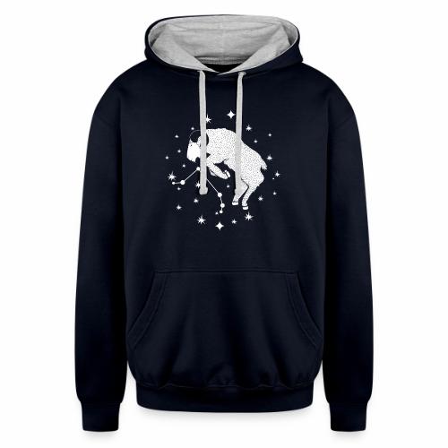 Ambitious Aries Constellation Birthday March April - Unisex Contrast Hoodie