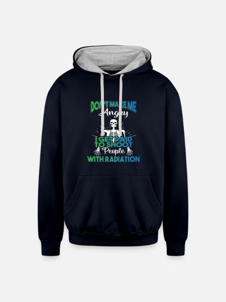 Radiation Therapist - Unisex Contrast Hoodie - navy/heather gray