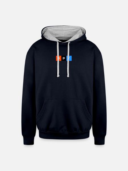 Npr Tshirt - Unisex Contrast Hoodie - navy/heather gray