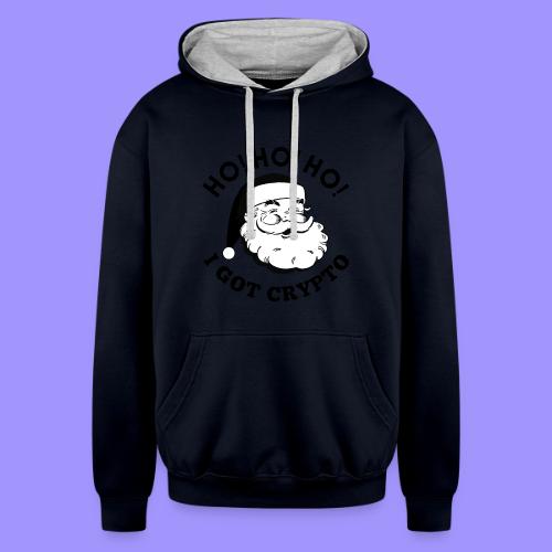 Ho Ho Ho I Got Crypto - Christmas Santa Clause - Unisex Contrast Hoodie