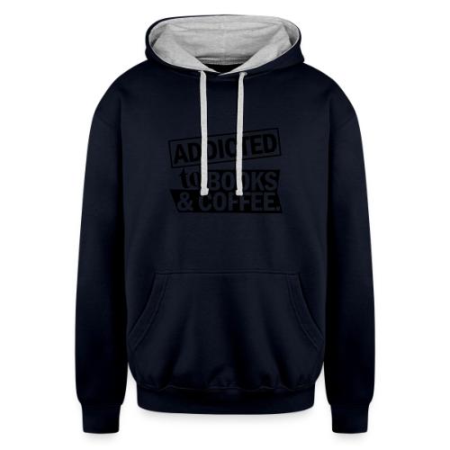 Addicted to Books & Coffee - Unisex Contrast Hoodie