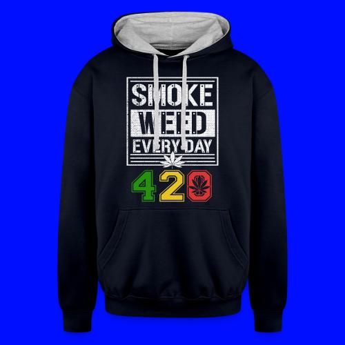 Hysterical 420 Everyday Smoker Weed Marijuana - Unisex Contrast Hoodie
